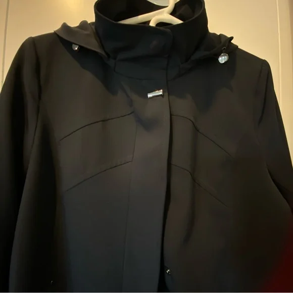 SPRING COAT, Melanie Lyne Novelti navy coat. - Picture 10 of 12